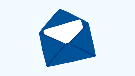 Icon of sample letter - blue