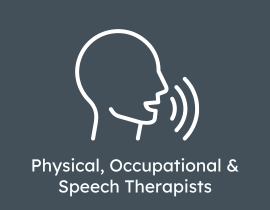 physical, occupational and speech therapists icon - grey