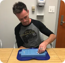 A man playing a board game