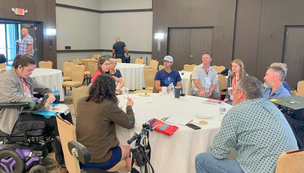 Photo of a breakout group at the Lisle Research Reception.