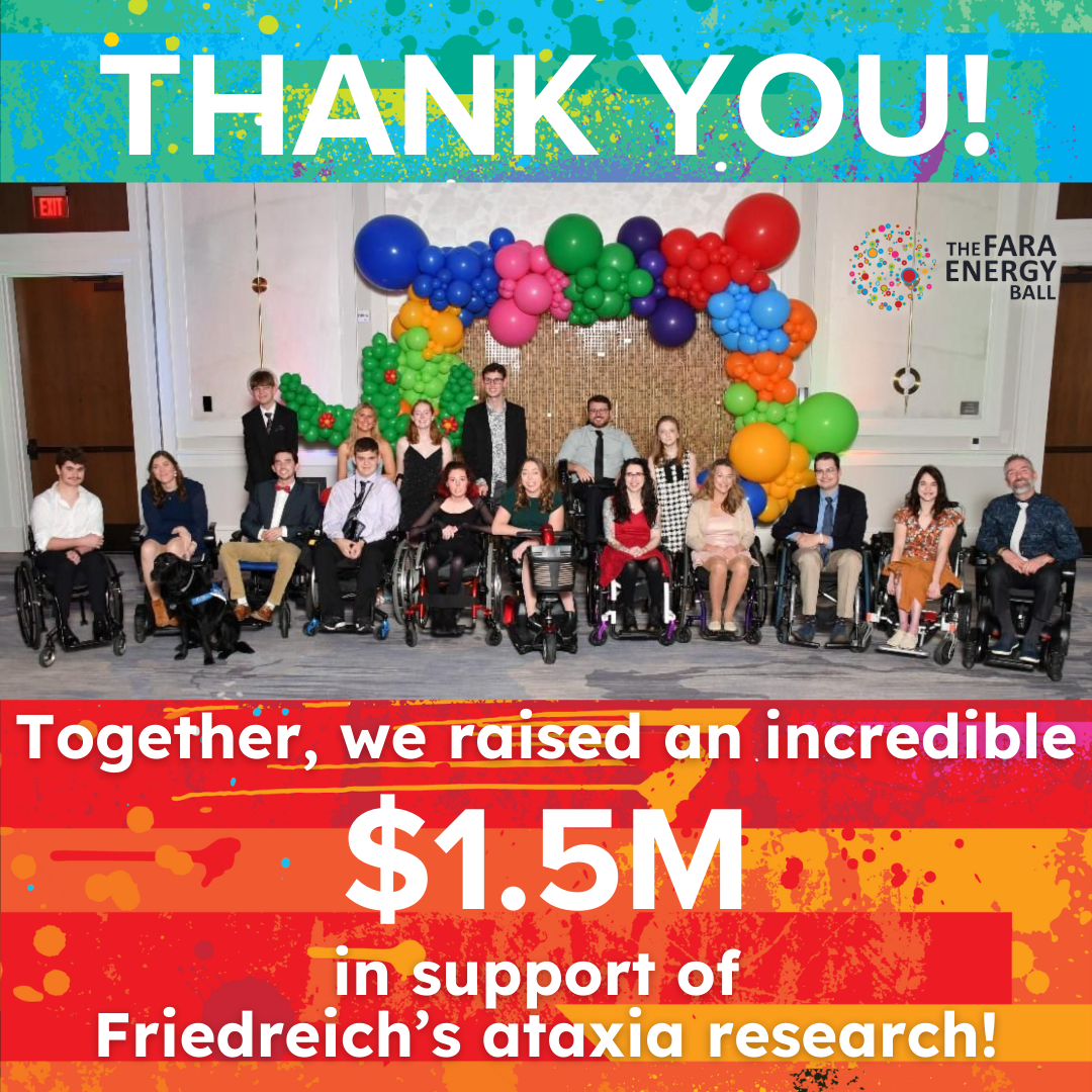 Thank you! Together, we raised an incredible $1.5M in support of FA research!