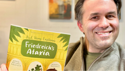 Photo of Matt LaFleur and his new book about Friedreich's Ataxia